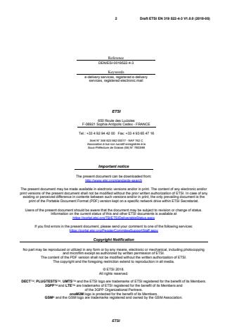 SIST EN 319 522-4-3 V1.1.1:2018 ETSI EN 319 522-4-3 V1.0.0 (2018-05) - Electronic Signatures and Infrastructures (ESI); Electronic Registered Delivery Services; Part 4: Bindings; Sub-part 3: Capability/requirements bindings - Page 2 preview