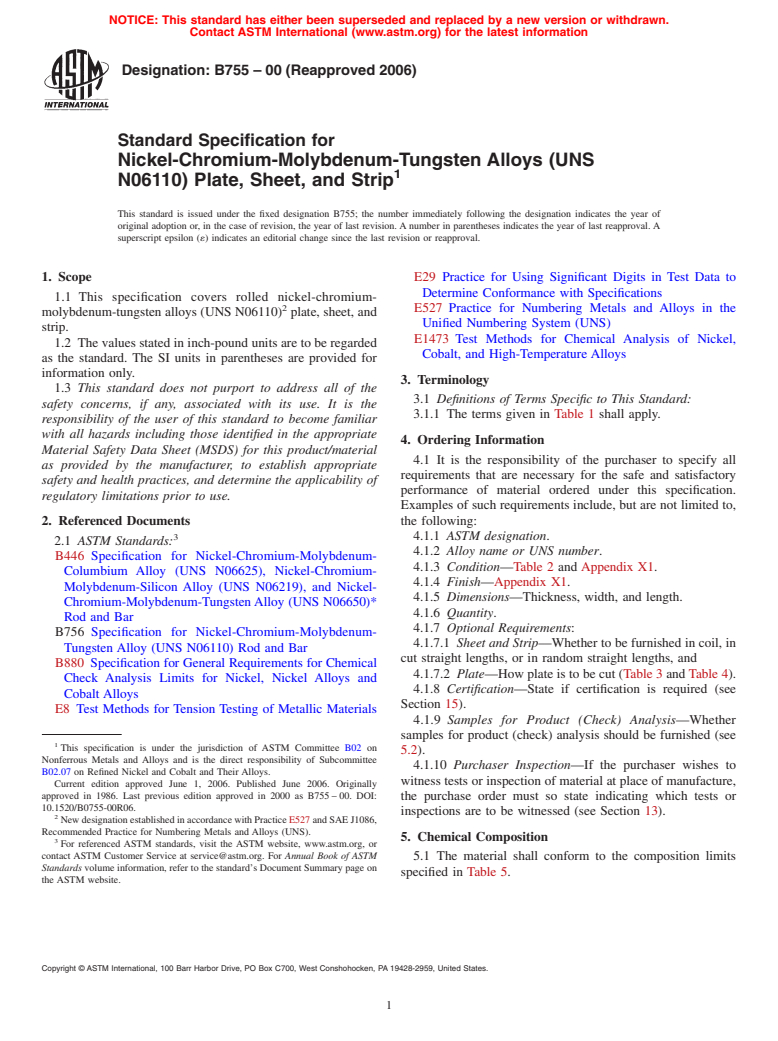 Astm B Standard Specification For Nickel Chromium