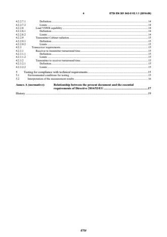 SIST EN 301 842-5 V2.1.1:2016 ETSI EN 301 842-5 V2.1.1 (2016-09) - VHF air-ground Digital Link (VDL) Mode 4 radio equipment; Technical characteristics and methods of measurement for ground-based equipment; Part 5: Harmonised Standard covering the essential requirements of article 3.2 of the Directive 2014/53/EU - Page 4 preview