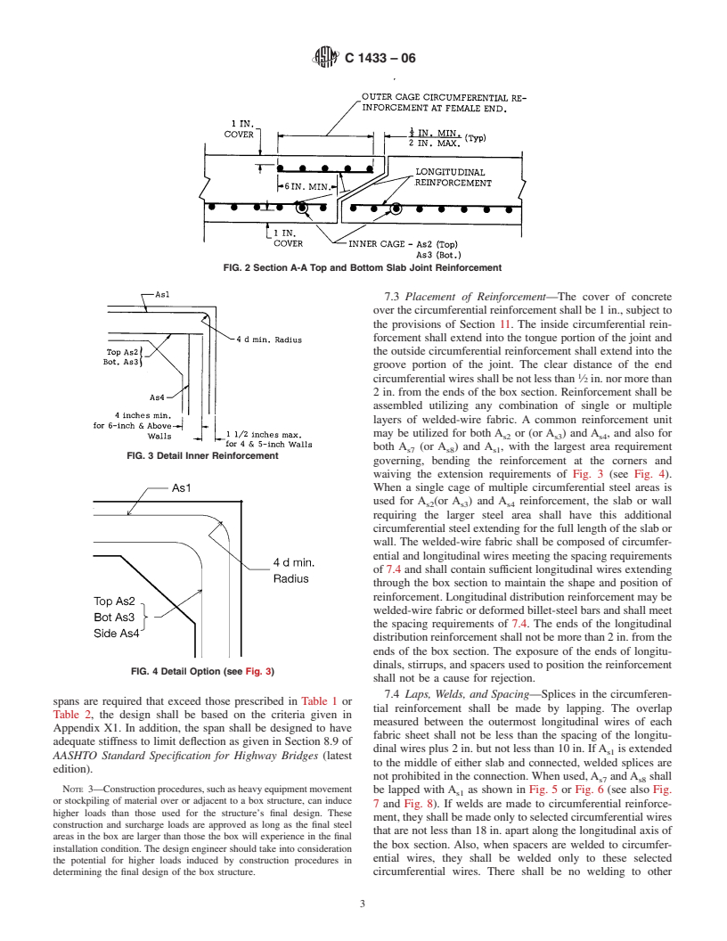 ASTM C1433-06 - Standard Specification for Precast Reinforced Concrete Box Sections for Culverts, Storm Drains, and Sewers