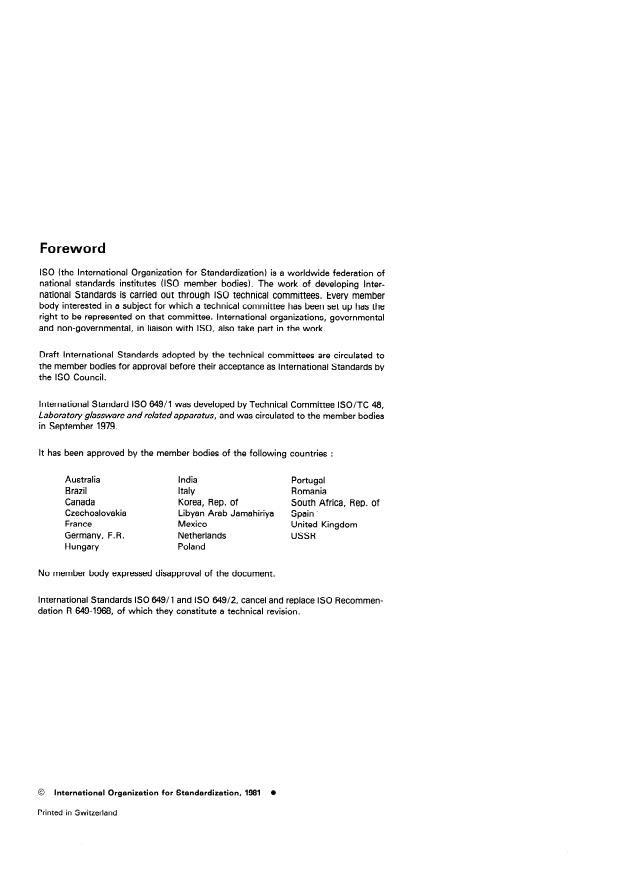 ISO 649-1:1981 ISO 649-1:1981 - Laboratory glassware -- Density hydrometers for general purposes - Page 2 preview