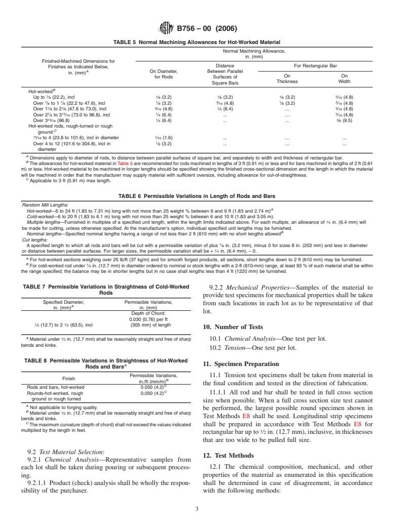 ASTM B756-00(2006) - Standard Specification for Nickel-Chromium-Molybdenum-Tungsten Alloy (UNS N06110) Rod and Bar