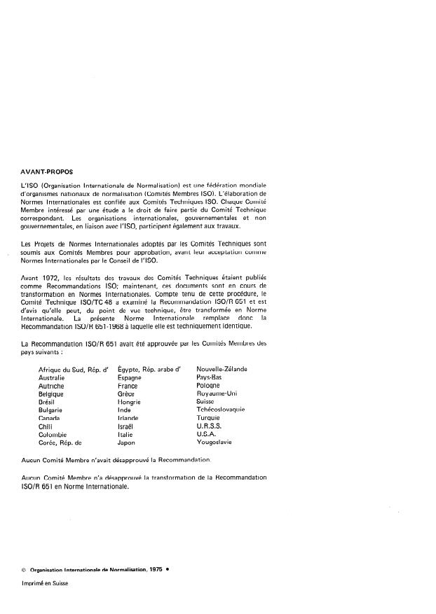 ISO 651:1975 ISO 651:1975 - Thermometres sur tige pour calorimetres - Page 2 preview