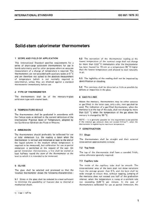 ISO 651:1975 ISO 651:1975 - Solid-stem calorimeter thermometers - Page 3 preview