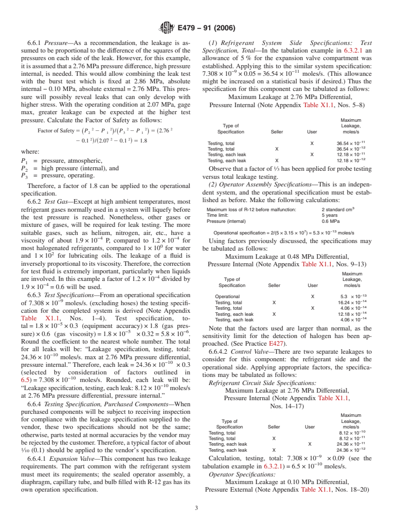 ASTM E479-91(2006) - Standard Guide for Preparation of a Leak Testing Specification (Withdrawn 2014)