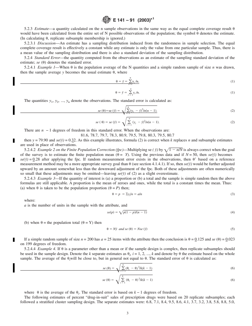 REDLINE ASTM E141-91(2003)e1 - Standard Practice for Acceptance of Evidence Based on the Results of Probability Sampling