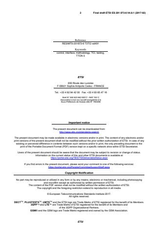 SIST ES 201 873-6 V4.9.1:2017 ETSI ES 201 873-6 V4.9.1 (2017-02) - Methods for Testing and Specification (MTS); The Testing and Test Control Notation version 3; Part 6: TTCN-3 Control Interface (TCI) - Page 2 preview