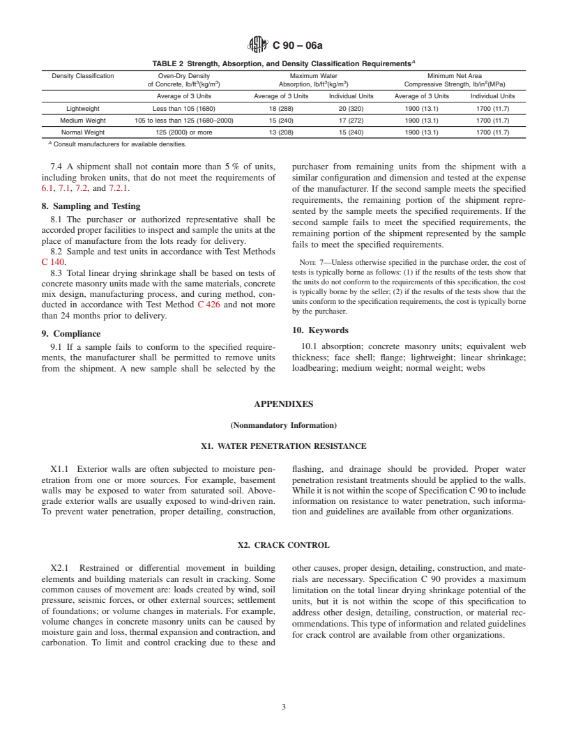 ASTM C90-06a - Standard Specification for Loadbearing Concrete Masonry Units