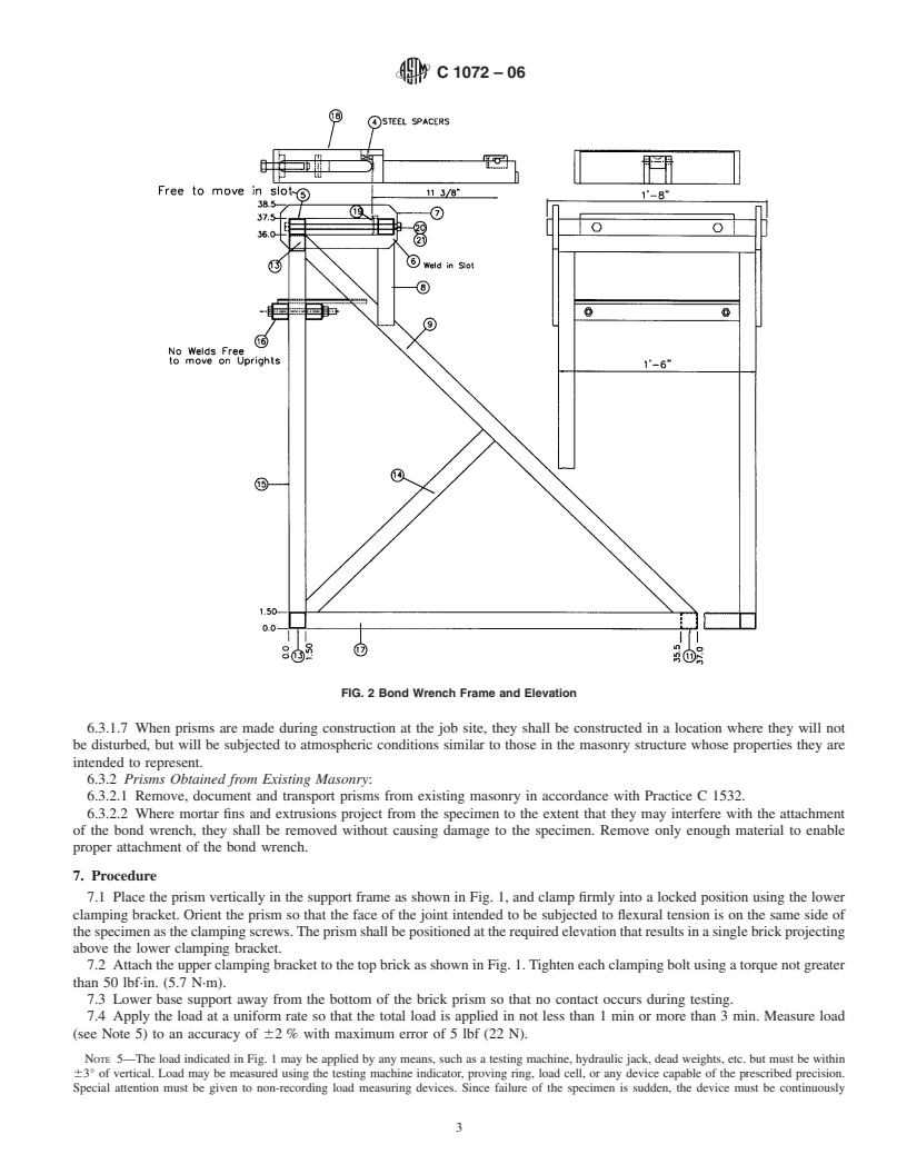 REDLINE ASTM C1072-06 - Standard Test Method for Measurement of Masonry Flexural Bond Strength