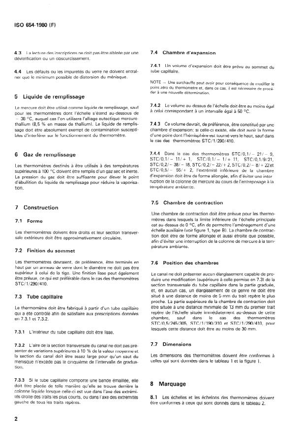 ISO 654:1980 ISO 654:1980 - Thermometres de précision, sur tige, type court - Page 4 preview