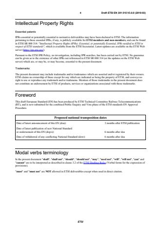 SIST EN 301 515 V3.0.0:2018 ETSI EN 301 515 V3.0.0 (2018-03) - Global System for Mobile communication (GSM); Requirements for GSM operation on railways - Page 4 preview