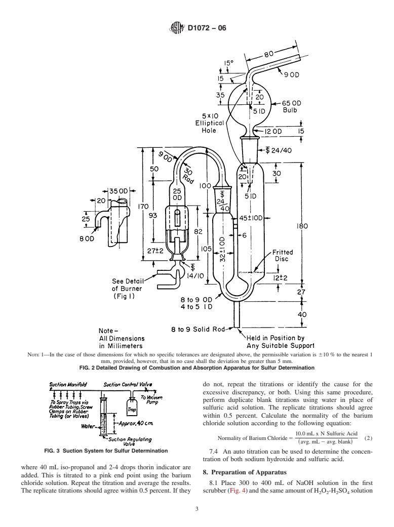 ASTM D1072-06 - Standard Test Method for Total Sulfur in Fuel Gases by Combustion and Barium Chloride Titration