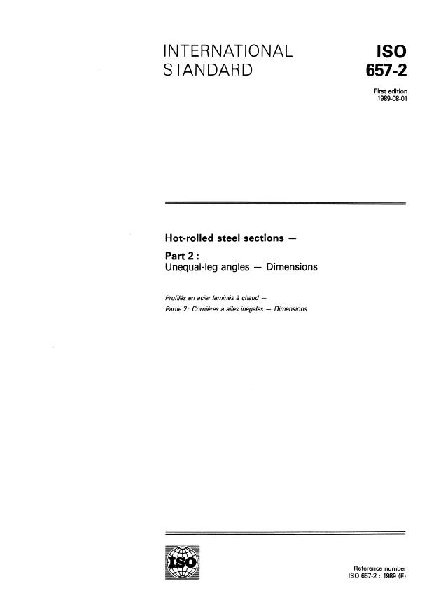 ISO 657-2:1989 - Hot-rolled steel sections