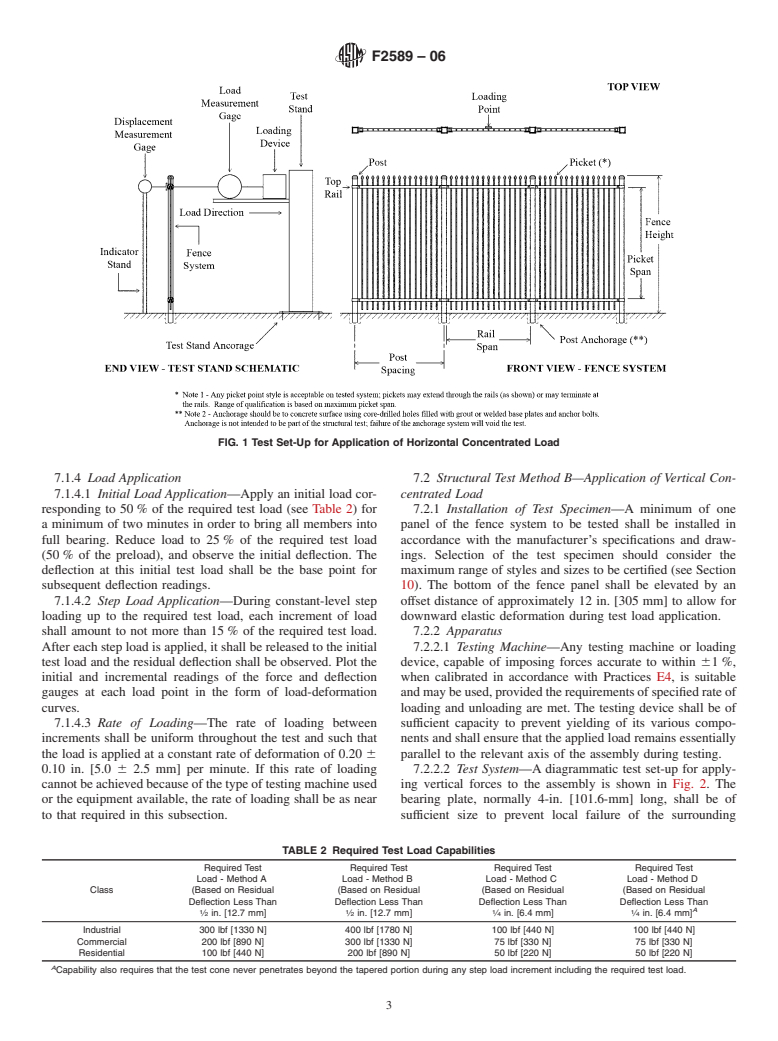 ASTM F2589-06 - Standard Specification for Ornamental Fences Employing Steel Tubular Pickets