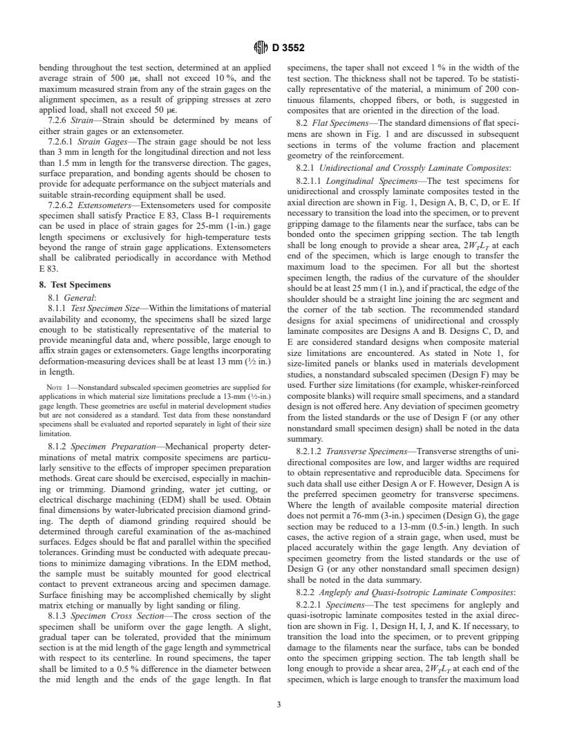 ASTM D3552-96e1 - Test Method for Tensile Properties of Fiber Reinforced Metal Matrix Composites