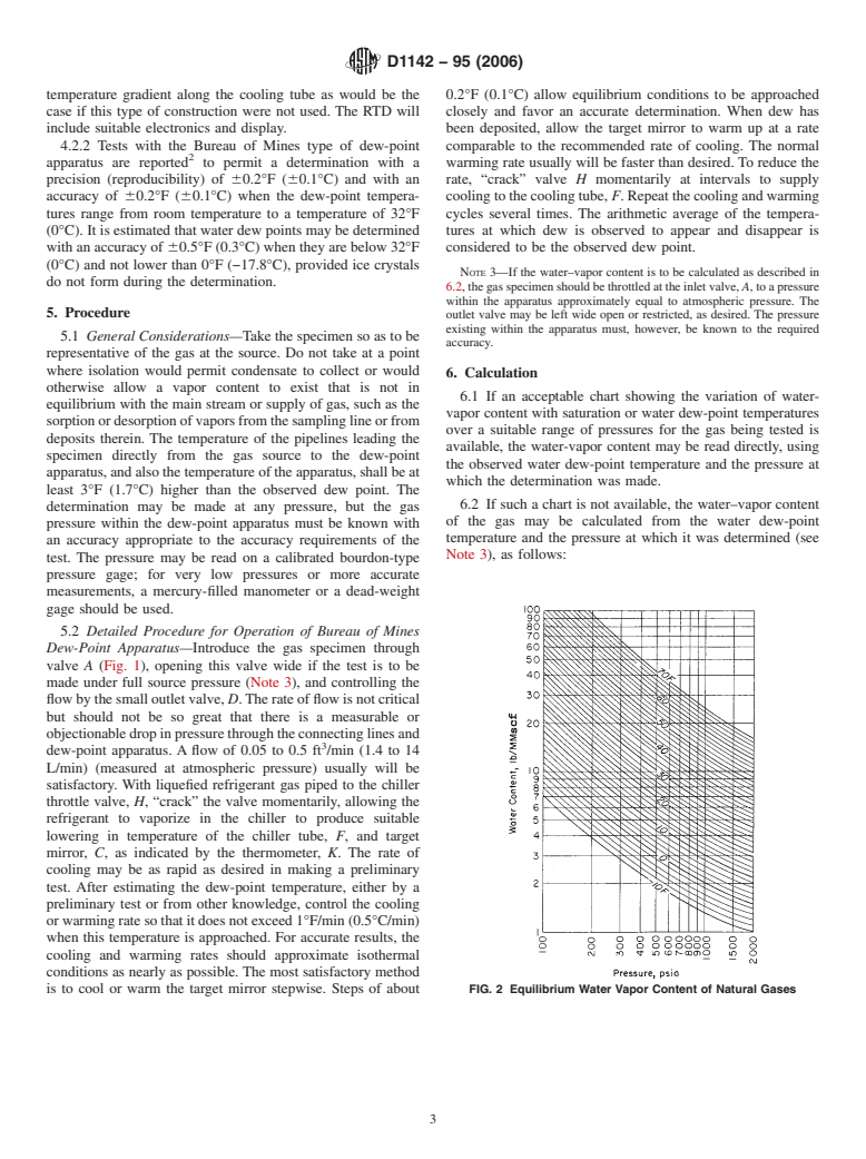 ASTM D1142-95(2006) - Standard Test Method for Water Vapor Content of Gaseous Fuels by Measurement of Dew-Point Temperature