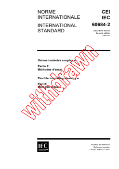 IEC 60684-2:1997 - Flexible insulating sleeving - Part 2: Methods of test
Released:7/3/1997
Isbn:2831838967 - Page 1 preview