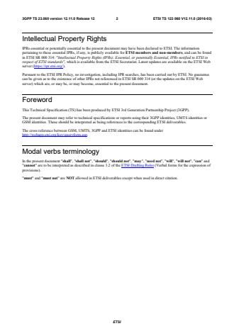 ETSI TS 123 060 V12.11.0 (2016-03) ETSI TS 123 060 V12.11.0 (2016-03) - Digital cellular telecommunications system (Phase 2+); Universal Mobile Telecommunications System (UMTS); General Packet Radio Service (GPRS); Service description; Stage 2 (3GPP TS 23.060 version 12.11.0 Release 12)