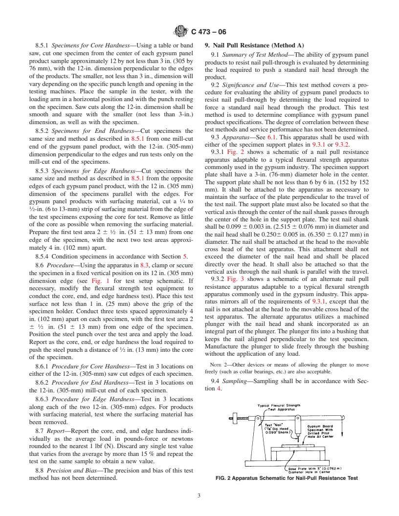 ASTM C473-06 - Standard Test Methods for Physical Testing of Gypsum Panel Products