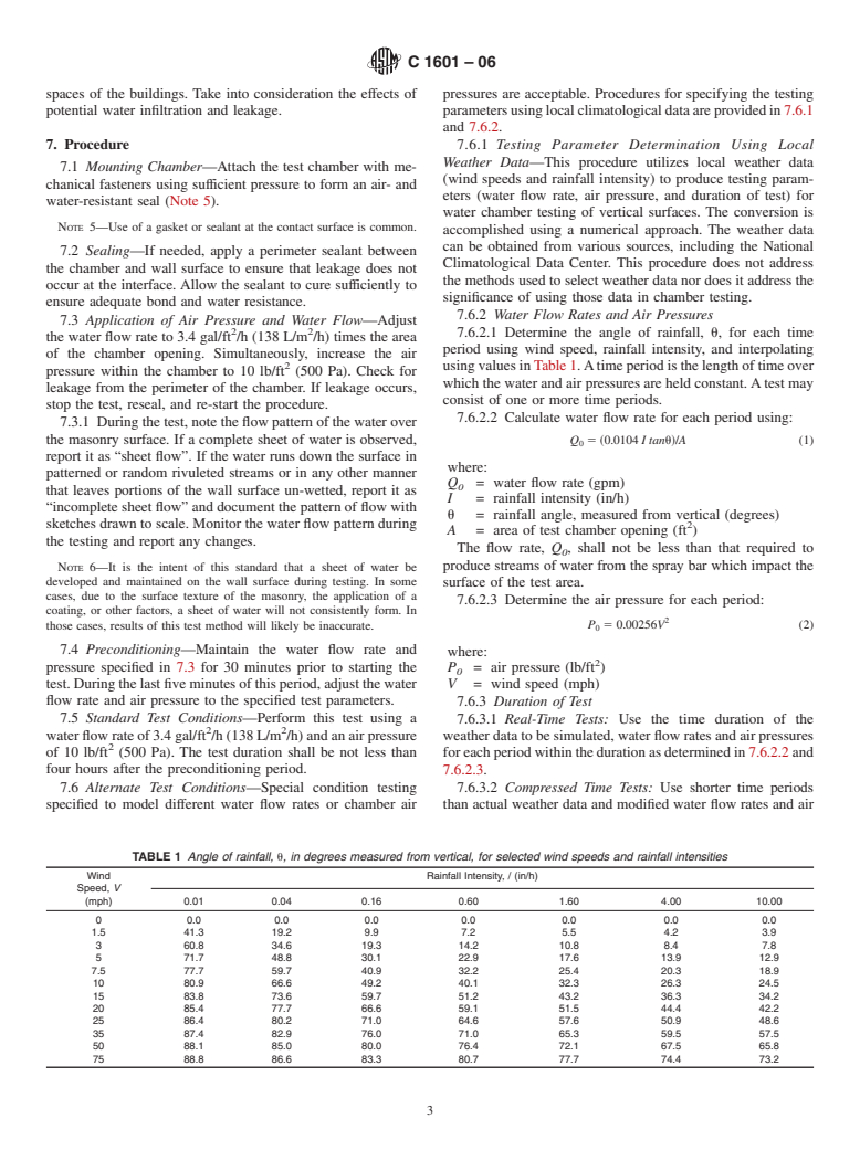 ASTM C1601-06 - Standard Test Method for Field Determination of Water Penetration of Masonry Wall Surfaces