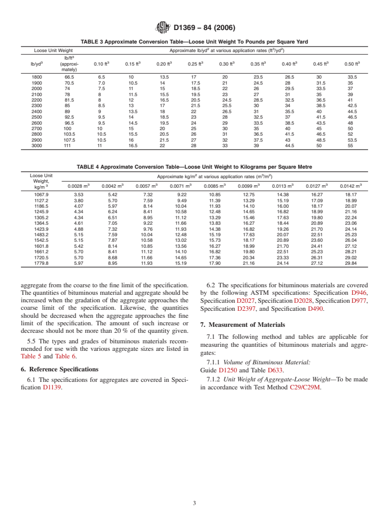 ASTM D1369-84(2006) - Standard Practice for Quantities of Materials for Bituminous Surface Treatments