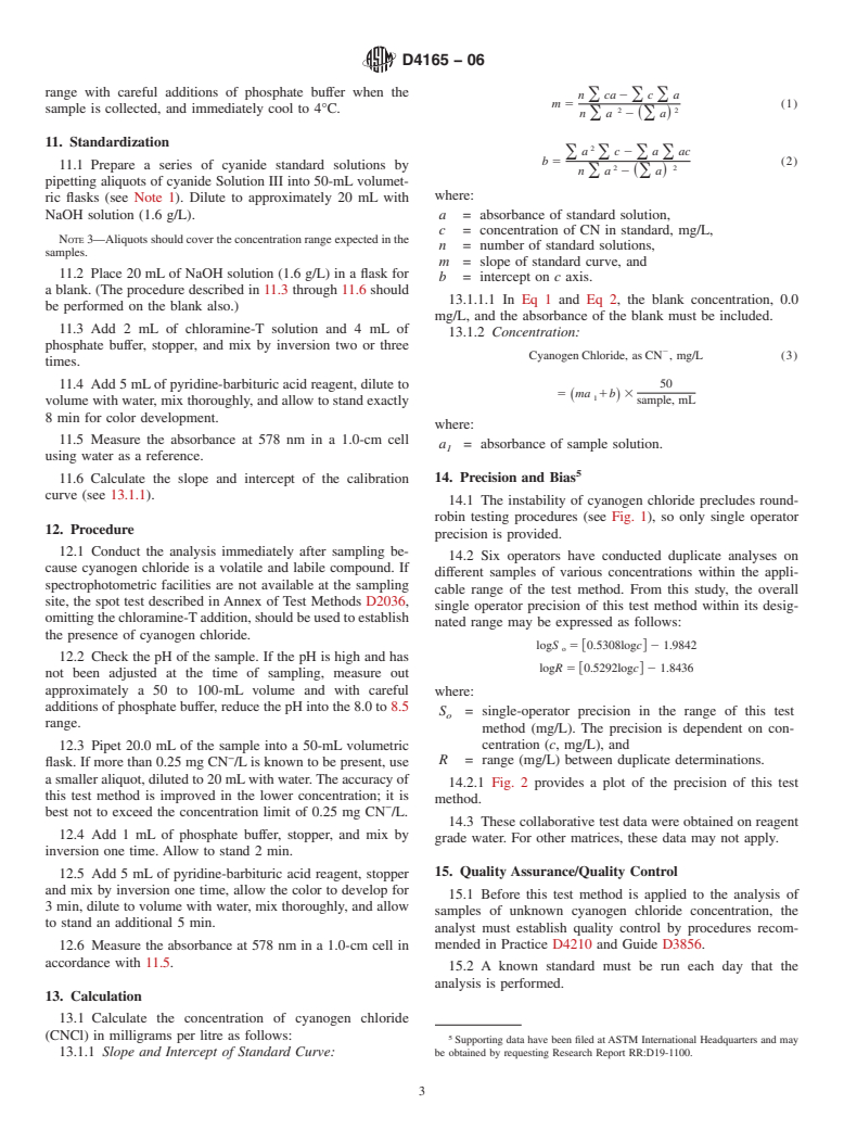 ASTM D4165-06 - Standard Test Method for Cyanogen Chloride in Water