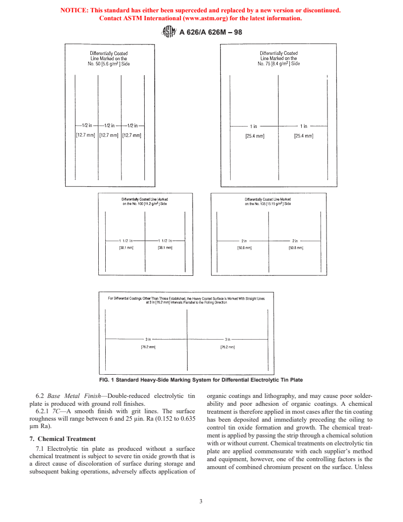 ASTM A626/A626M-98 - Standard Specification for Tin Mill Products, Electrolytic Tin Plate, Double Reduced