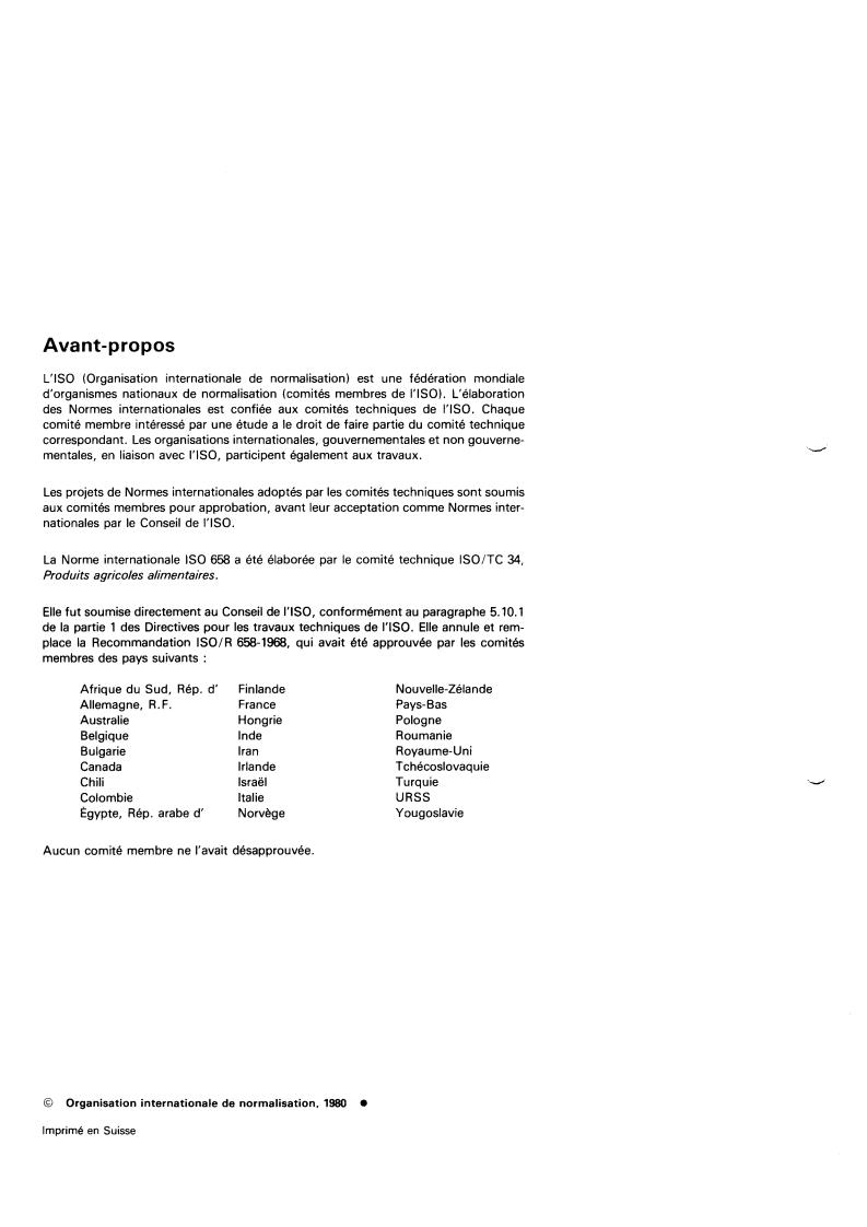 ISO 658:1980 ISO 658:1980 - Oilseeds — Determination of impurities content
Released:2/1/1980 - Page 2 preview