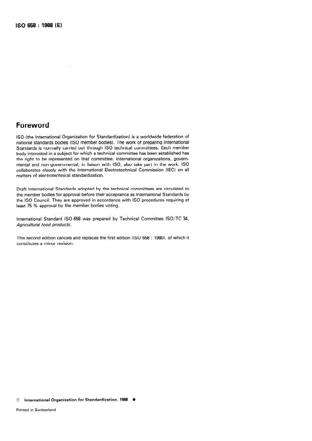 ISO 658:1988 ISO 658:1988 - Oilseeds -- Determination of impurities content - Page 2 preview