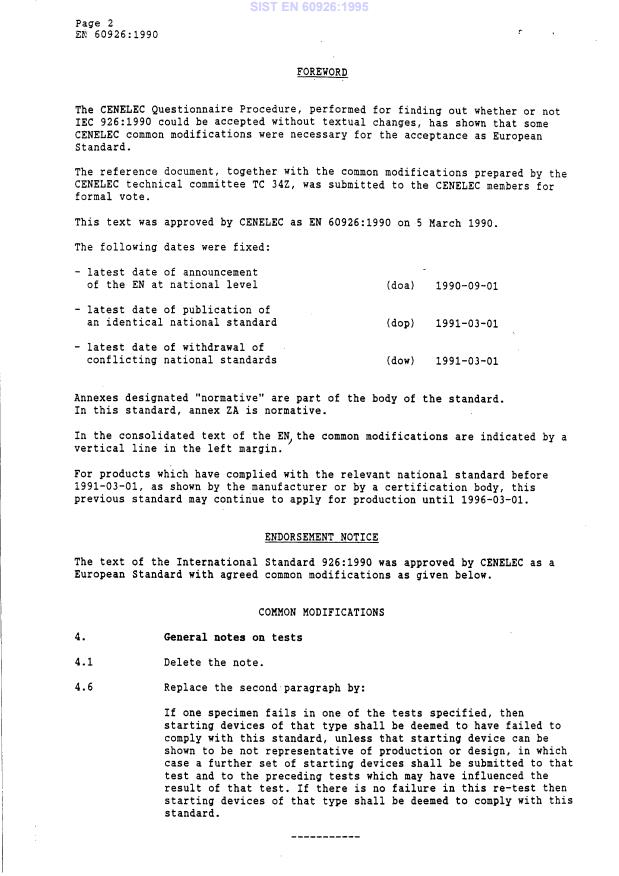 EN 60926:1990/A2:1994 EN 60926:1995 - Page 4 preview