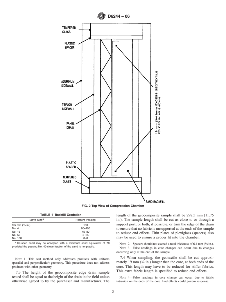 ASTM D6244-06 - Standard Test Method for Vertical Compression of Geocomposite Pavement Panel Drains