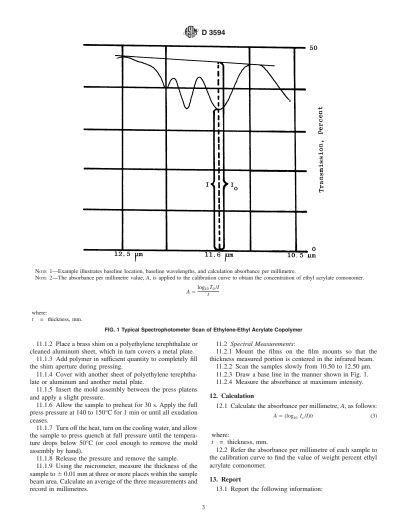 ASTM D3594-93(2000) - Standard Test Method for Copolymerized Ethyl Acrylate In Ethylene-Ethyl Acrylate Copolymers