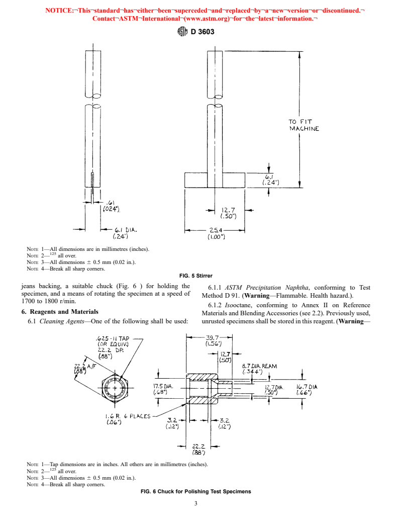 ASTM D3603-93(1997) - Standard Test Method for Rust-Preventing Characteristics of Steam Turbine Oil in the Presence of Water (Horizontal Disk Method)