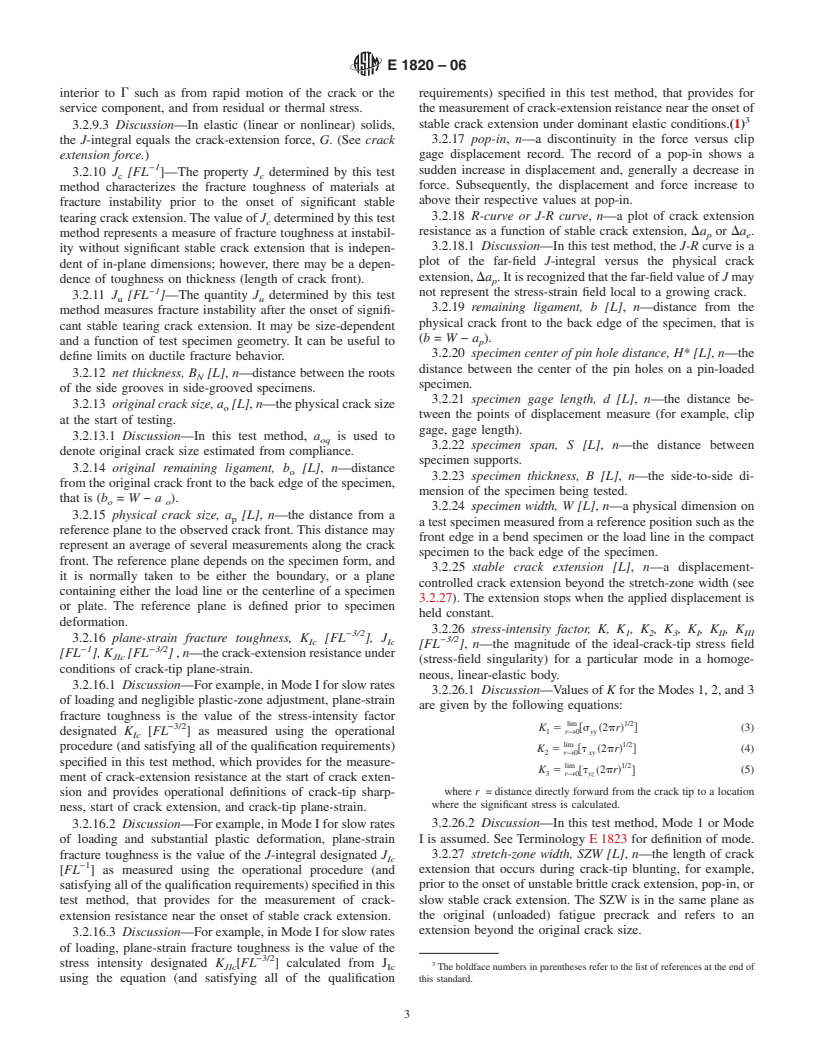 ASTM E1820-06 - Standard Test Method for Measurement of Fracture Toughness