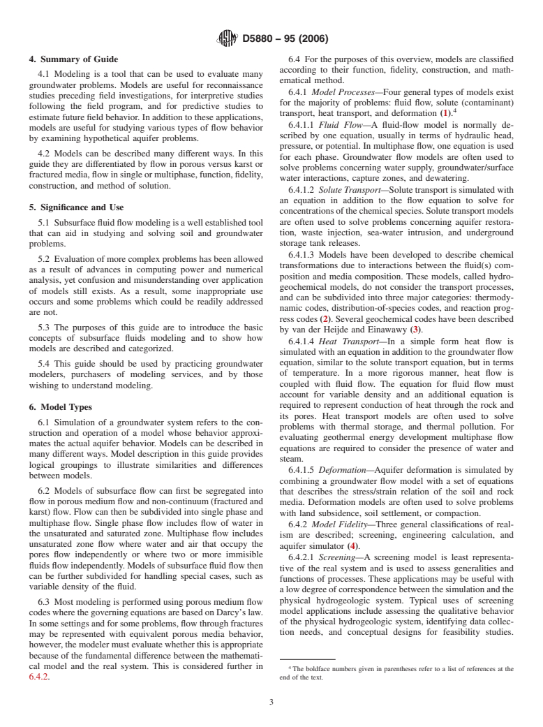 ASTM D5880-95(2006) - Standard Guide for  Subsurface Flow and Transport Modeling (Withdrawn 2015)