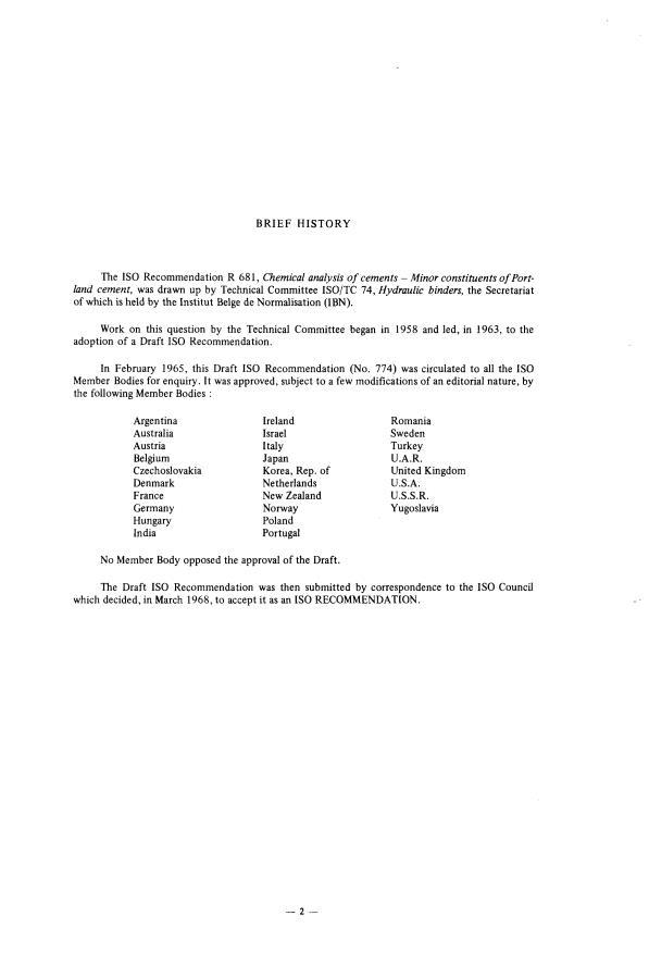 ISO/R 681:1968 ISO/R 681:1968 - Withdrawal of ISO/R 681-1968 - Page 2 preview