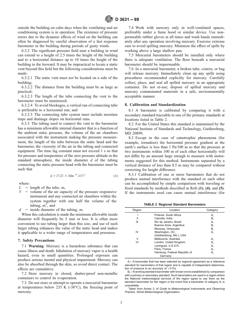 ASTM D3631-99 - Standard Test Methods for Measuring Surface Atmospheric Pressure