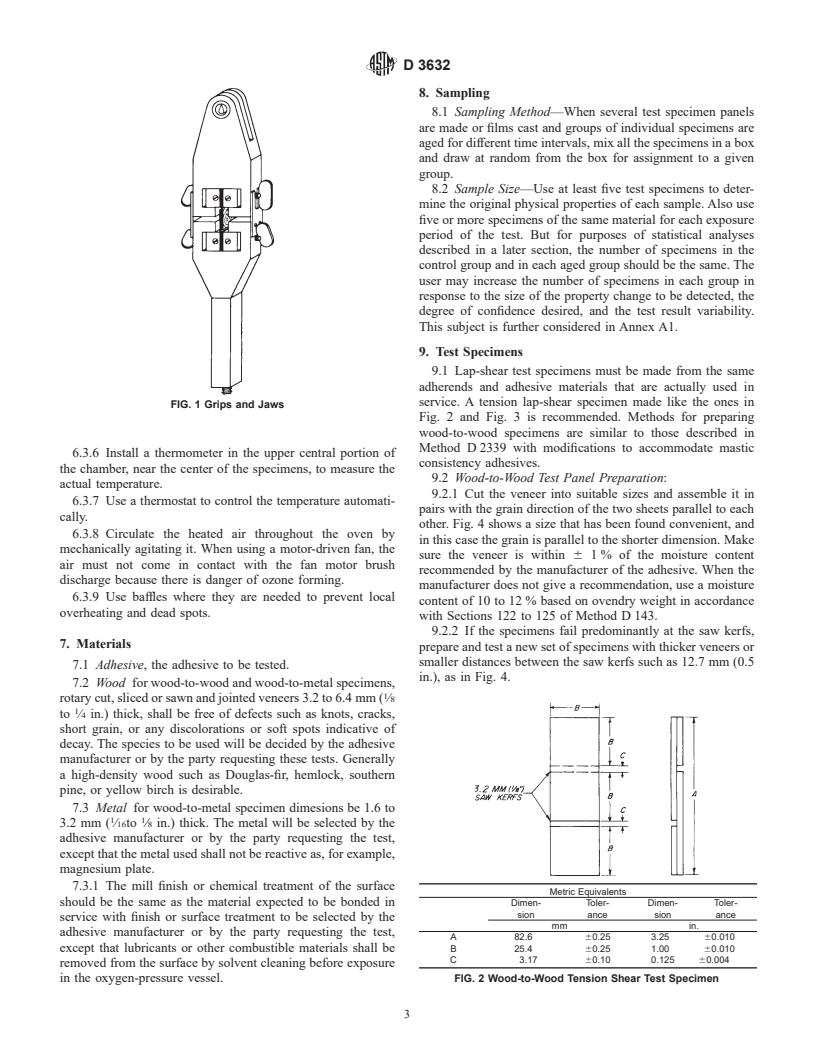 ASTM D3632-98 - Standard Test Method for Accelerated Aging of Adhesive Joints by the Oxygen-Pressure Method