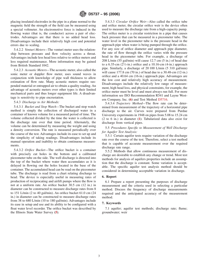 ASTM D5737-95(2006) - Standard Guide for  Methods for Measuring Well Discharge