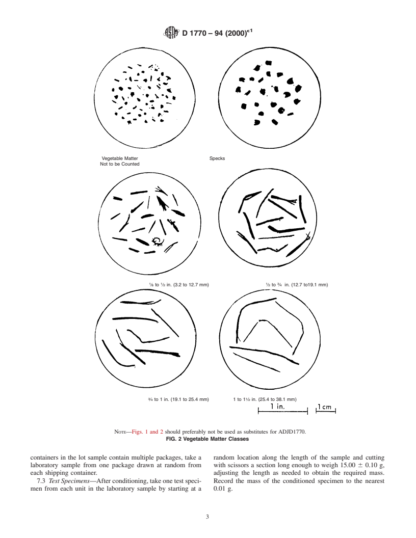 ASTM D1770-94(2000)e1 - Standard Test Method for Neps, Vegetable Matter, and Colored Fiber in Wool Top