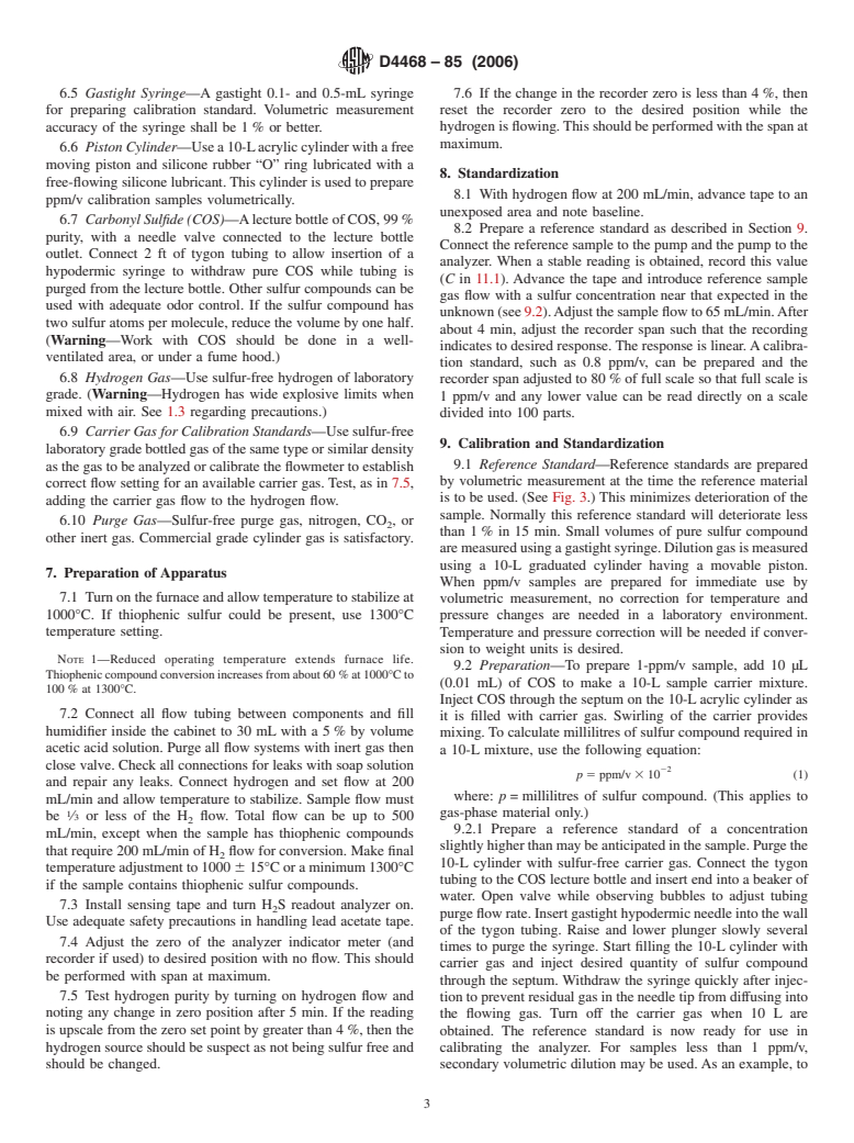 ASTM D4468-85(2006) - Standard Test Method for Total Sulfur in Gaseous Fuels by Hydrogenolysis and Rateometric Colorimetry