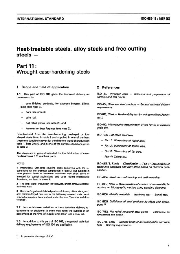 ISO 683-11:1987 - Heat-treatable steels, alloy steels and free-cutting steels