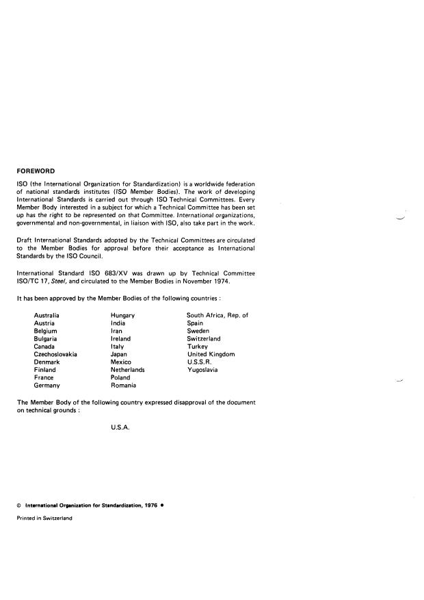 ISO 683-15:1976 ISO 683-15:1976 - Heat-treated steels, alloy steels and free-cutting steels - Page 2 preview