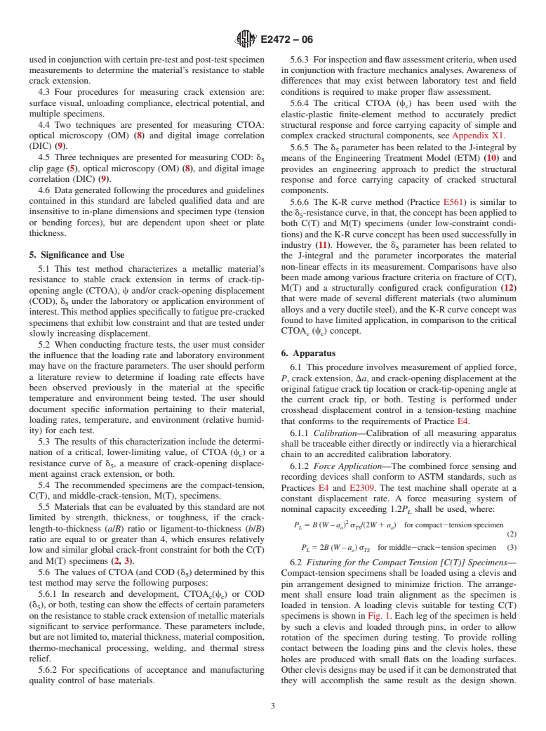 ASTM E2472-06 - Standard Test Method for Determination of Resistance to Stable Crack Extension under Low-Constraint Conditions