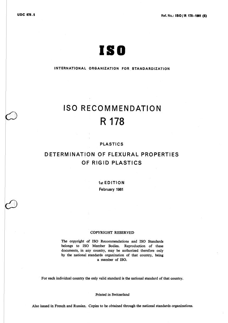 ISO/R 178:1961 - Title missing - Legacy paper document
Released:1/1/1961