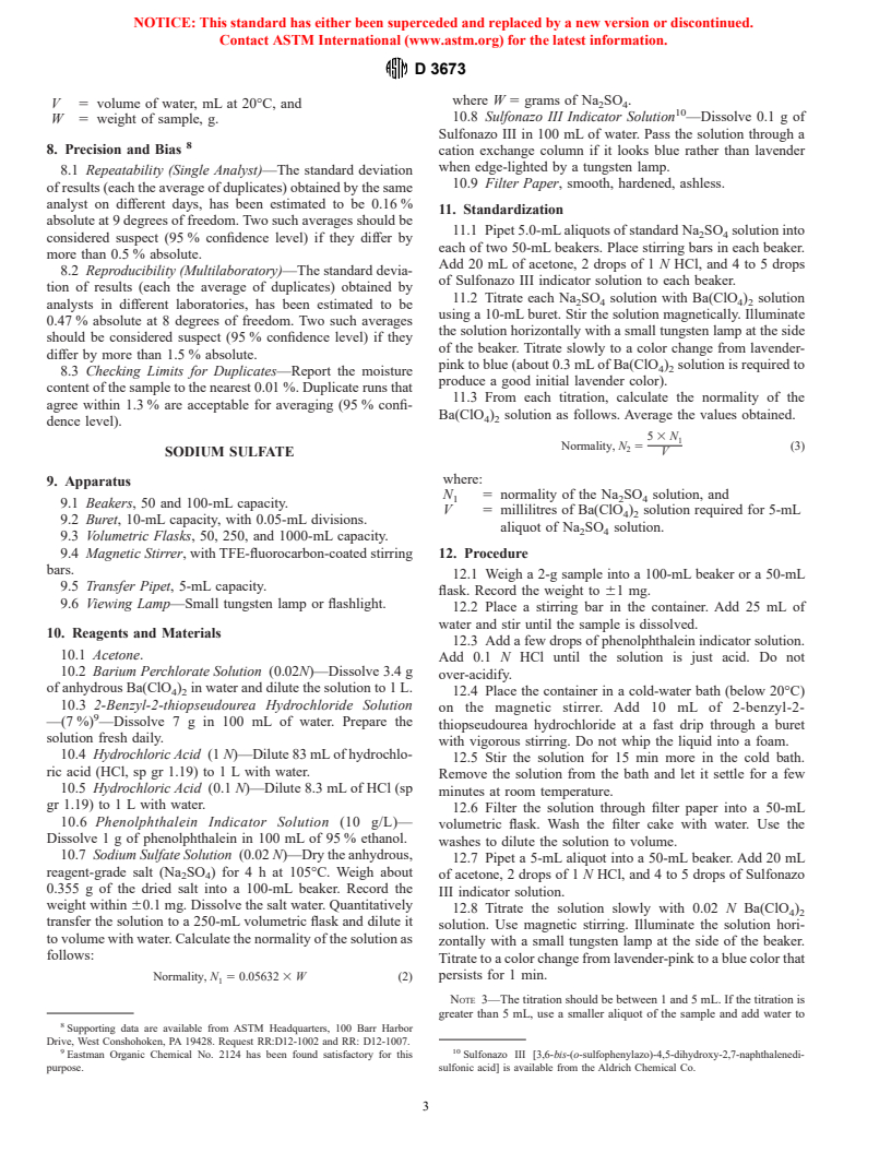 ASTM D3673-89(1995)e1 - Standard Test Methods for Chemical Analysis of Alpha Olefin Sulfonates