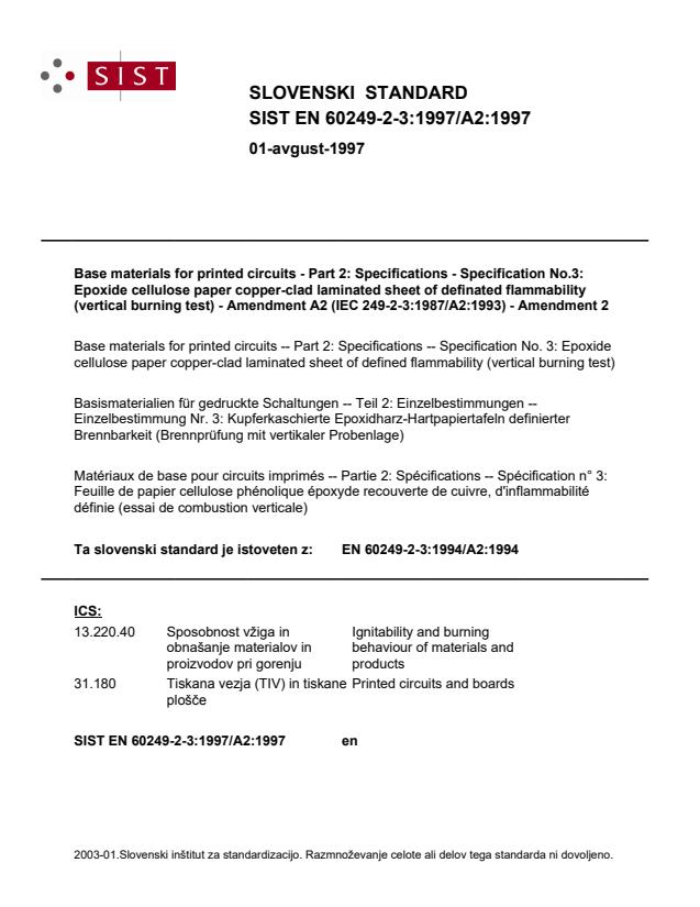 EN 60249-2-3:1997/A2:1997