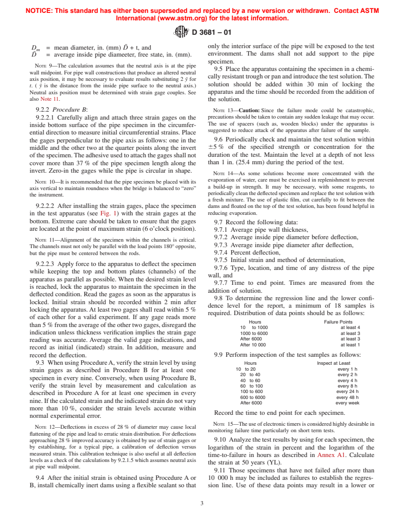 ASTM D3681-01 - Standard Test Method for Chemical Resistance of "Fiberglass" (Glass-Fiber-Reinforced Thermosetting-Resin) Pipe in a Deflected Condition