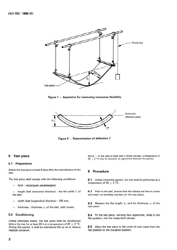 ISO 703:1988 ISO 703:1988 - Conveyor belts -- Troughability -- Characteristics of transverse flexibility and test method - Page 4 preview
