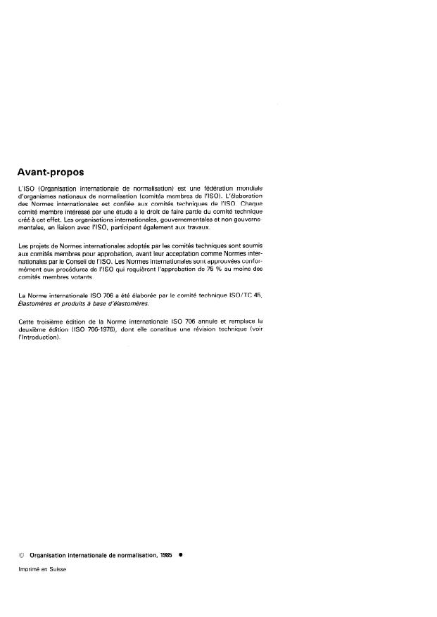 ISO 706:1985 ISO 706:1985 - Latex de caoutchouc -- Détermination de la teneur en coagulum (refus sur tamis) - Page 2 preview